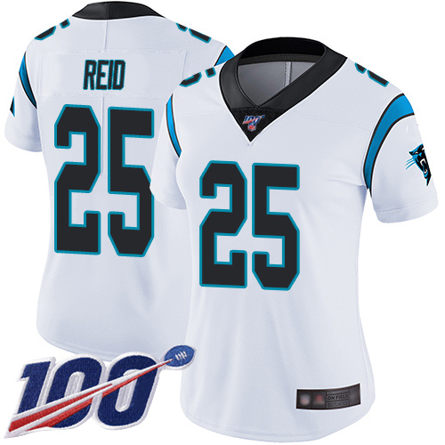 Carolina Panthers Limited White Women Eric Reid Road Jersey NFL Football #25 100th Season Vapor Untouchable->women nfl jersey->Women Jersey